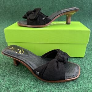 Sam Edelman Black Darcie Bow Kitten Heels Size 8 1/2 8.5
